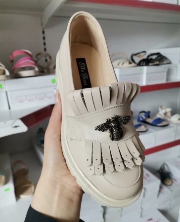 Mocasini cu franjuri Asteria din piele naturală [2]