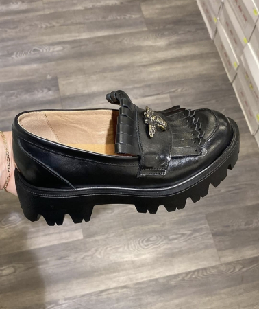 Femei - Mocasini cu franjuri Asteria din piele naturală