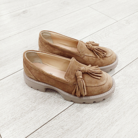 Femei - Mocasini Glamour din piele naturală întoarsă