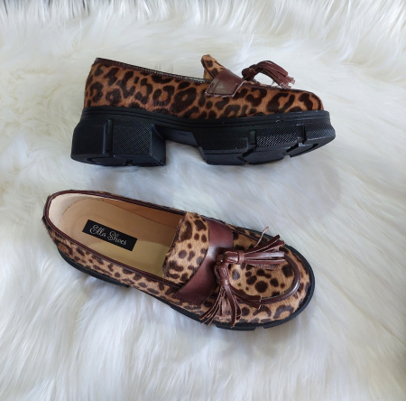 Mocasini leopard ciucuri piele naturală [1]