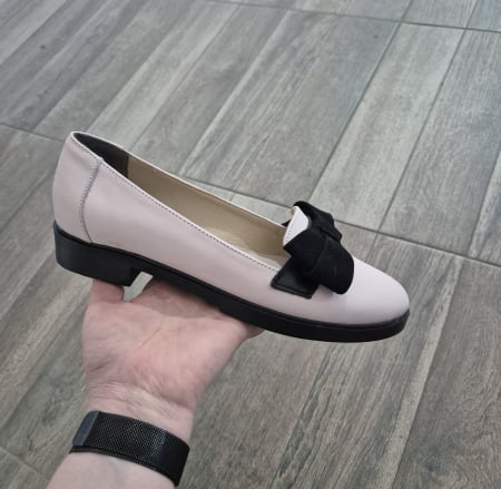 Mocasini - Mocasini piele naturală cu funda