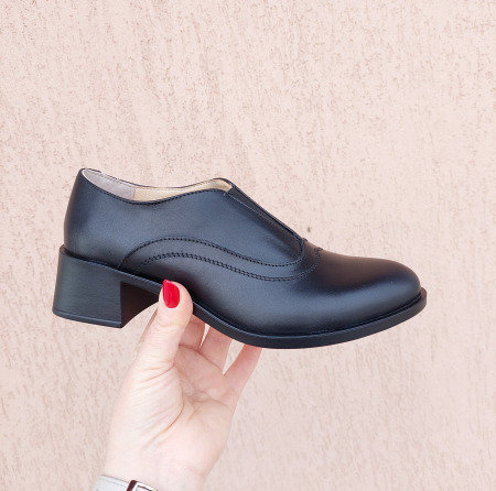 Femei - Pantofi din piele naturala cu elastic