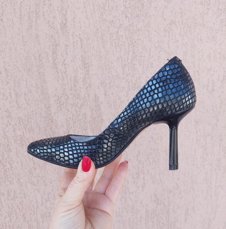 Pantofi eleganti stilleto șarpe argintiu [1]