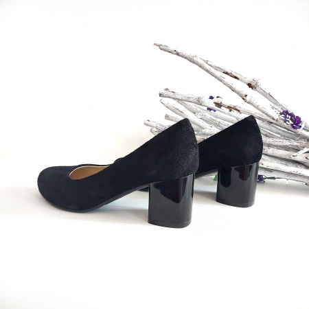 Pantofi Ketrin negru toc gros [2]