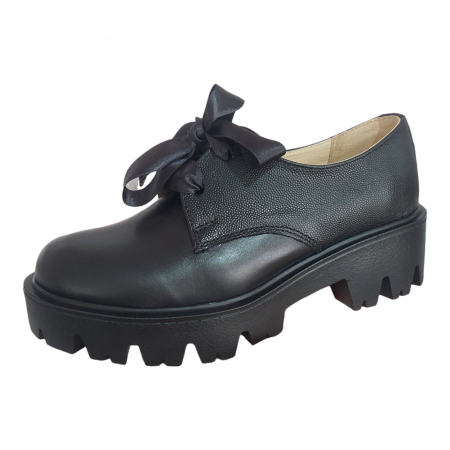 Femei - Pantofi piele naturală șiret fundă