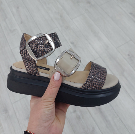Sandale - Sandale Alys piele naturală cu catarame