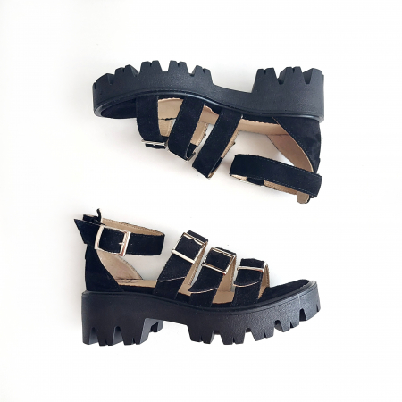 Sandale - Sandale Glady cu 4 barete din piele naturala