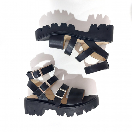 Sandale - Sandale Glady cu barete din piele naturala
