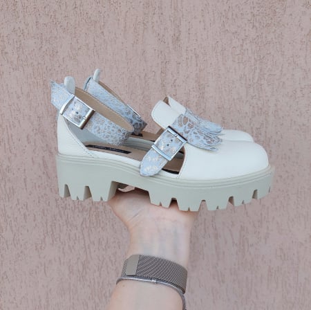 Sandale - Sandale Nina piele naturală cu baretă&cataramă