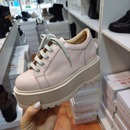 Pantofi Office/Casual - Adidași Ananda piele naturală cu platforma