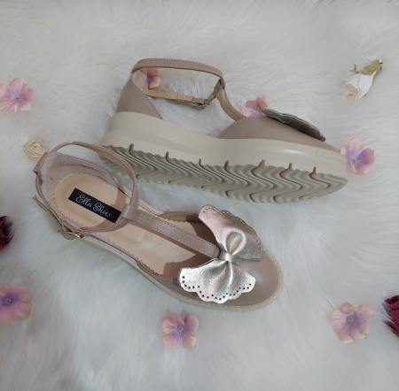 Sandale piele naturală Maria cu fundă [2]