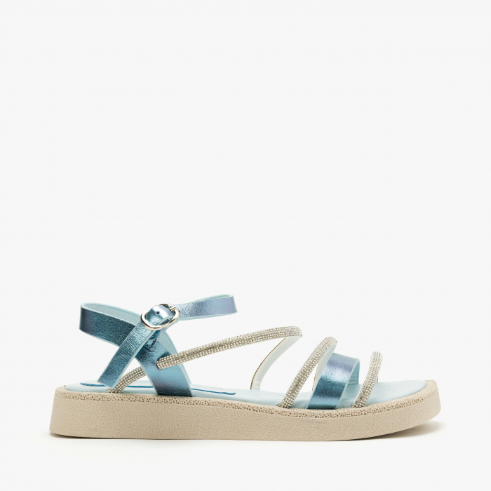 Sandale Dama Casual Bleu, Barete cu Cristale și Talpa Ușoară, LAB Milano by Renzoni 0030199 [2]