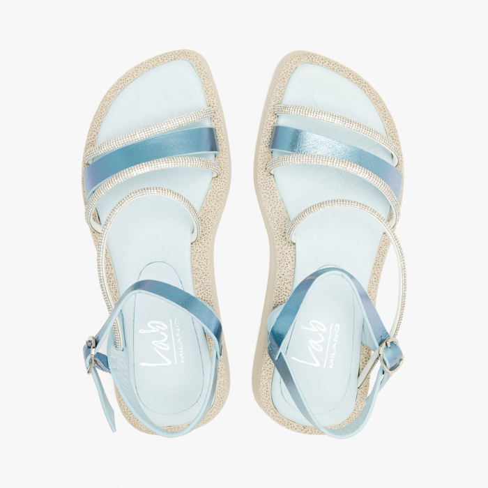 Sandale Dama Casual Bleu, Barete cu Cristale și Talpa Ușoară, LAB Milano by Renzoni 0030199 [3]