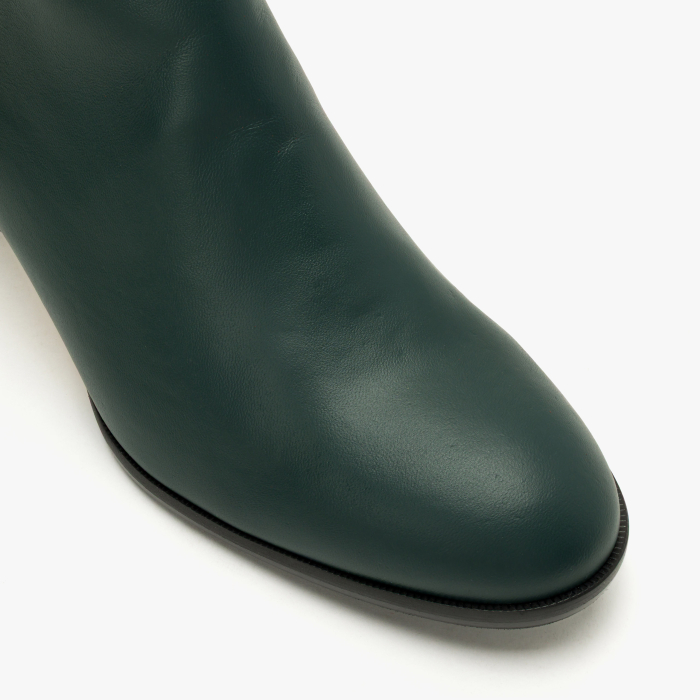 Cizme Damă Elegante din Piele Naturală Verde, Bareta Decorativă, Elastic Lateral cu Pliuri, Renzoni 5752 [3]