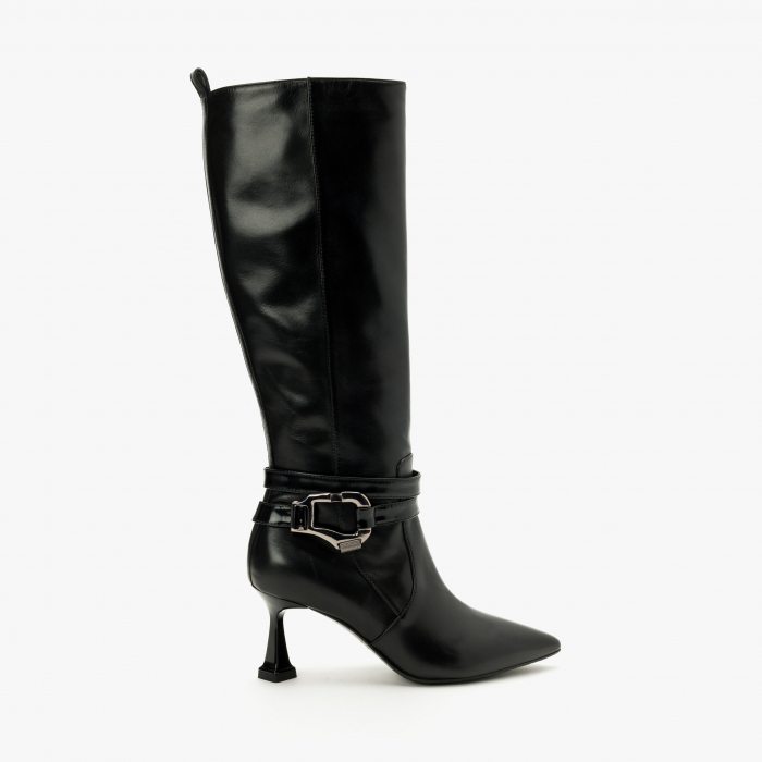 Cizme Dama Elegante, Negru, Piele Naturală, Toc Modern 7 cm, Giovanni Fabiani 23264 [2]