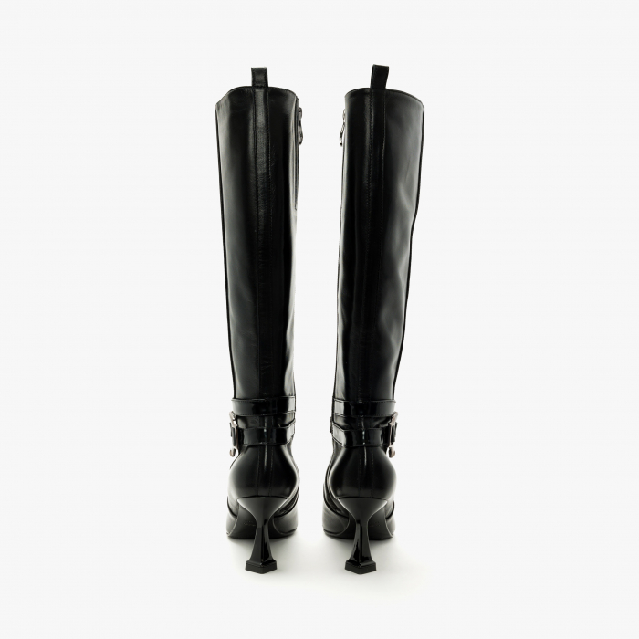 Cizme Dama Elegante, Negru, Piele Naturală, Toc Modern 7 cm, Giovanni Fabiani 23264 [4]