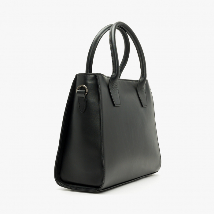 Geantă Damă Elegantă, Neagra, Elemente Argintii de Design, Bareta de Umăr din Piele, Accademia A240/2024 [2]