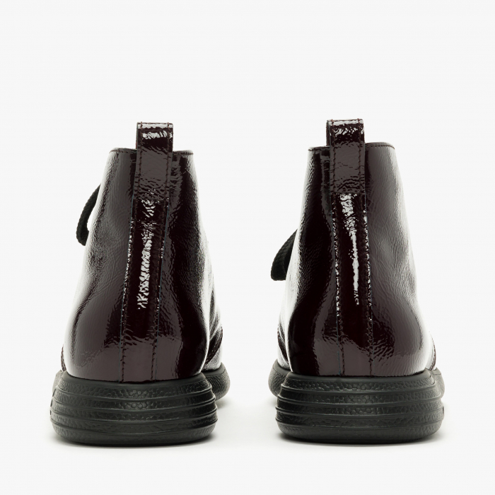 Ghete Damă Casual, Bordo, Piele Lăcuită, Siret, Talpa de Cauciuc, Giovanni Fabiani 24442 [4]