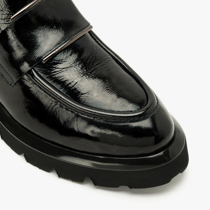 Ghete Damă Casual din Lac, Negru, Accesorii Metalice, Talpa Comoda, LAB Milano by Renzoni 06308399 [4]