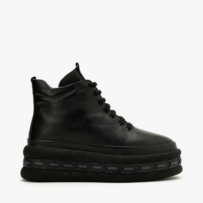 Ghete Dama Casual, Negre, Piele Naturala, Talpa Comoda 5 cm, LAB Milano by Renzoni P075KS58 [2]