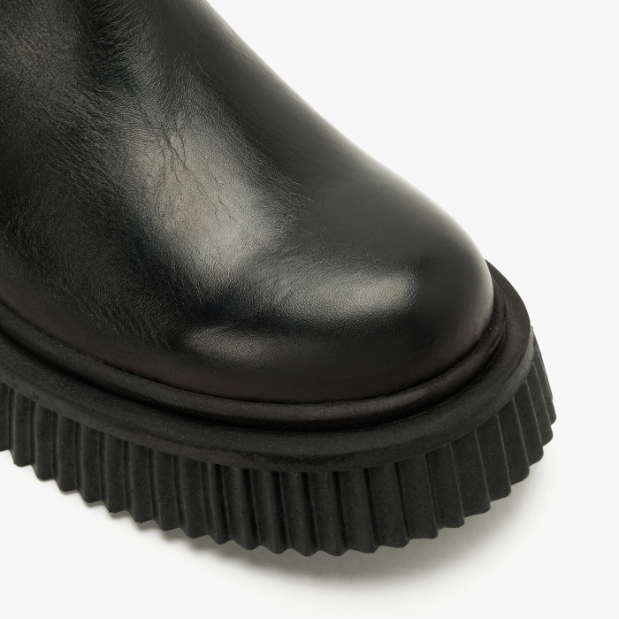 Ghete Dama Casual, Negru, Piele Naturala, Fermoar Design, Toc Comod 5 cm, LAB Milano by Renzoni P127207TK35 [3]