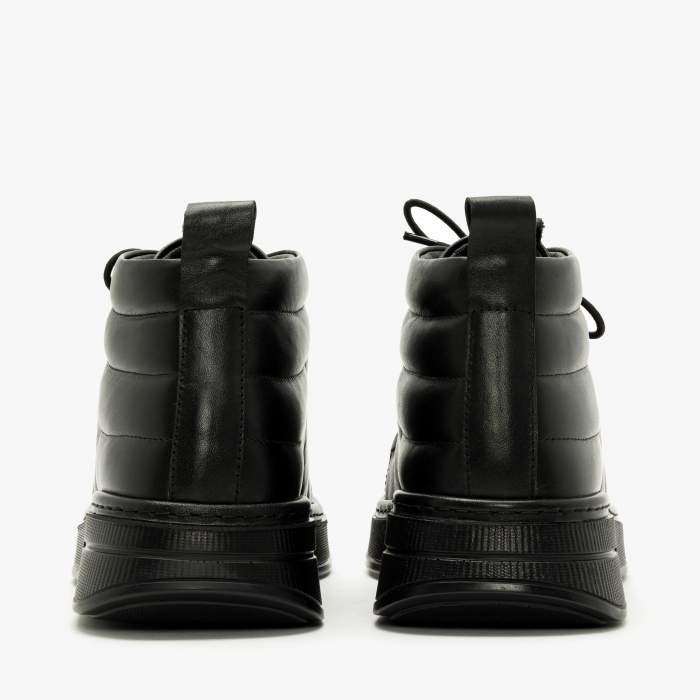 Ghete Dama Casual, Negru, Piele Naturala Matlasata, Talpa Comoda 3 cm, LAB Milano by Renzoni G5611355 [4]