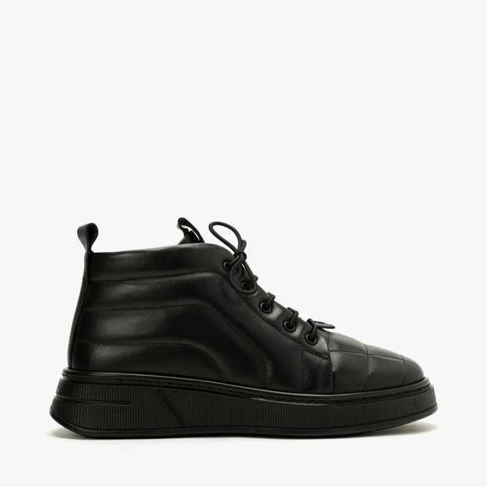 Ghete Dama Casual, Negru, Piele Naturala Matlasata, Talpa Comoda 3 cm, LAB Milano by Renzoni G5611355 [2]