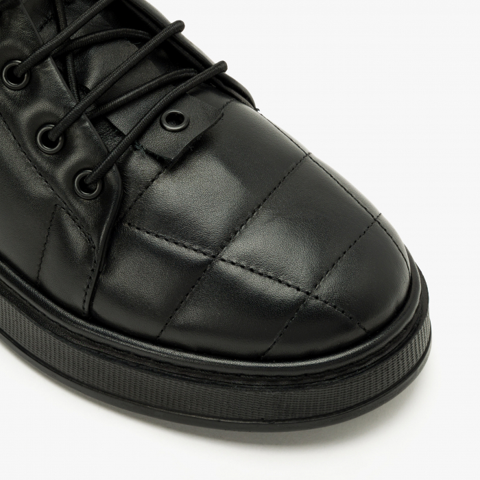 Ghete Dama Casual, Negru, Piele Naturala Matlasata, Talpa Comoda 3 cm, LAB Milano by Renzoni G5611355 [3]