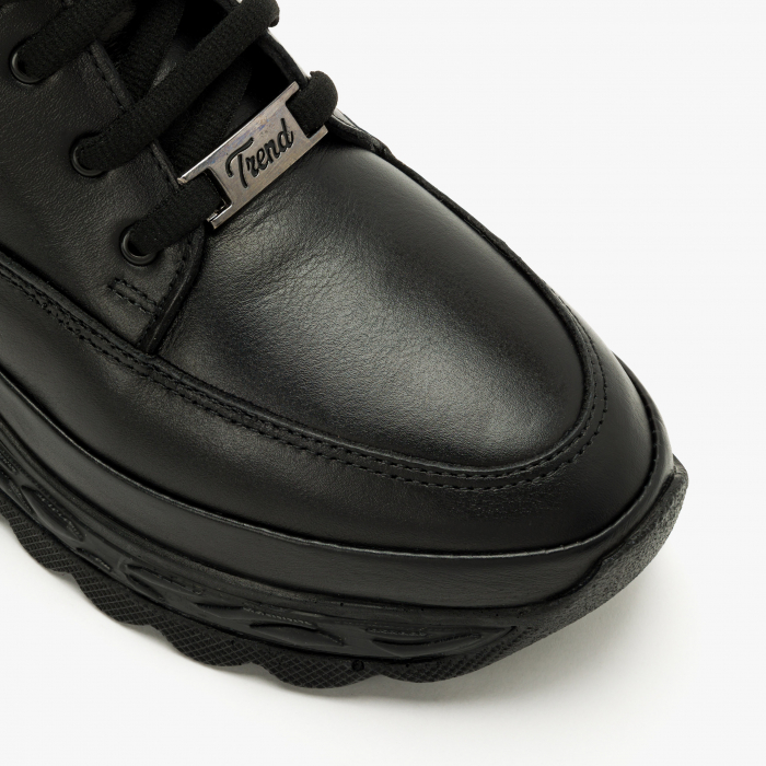 Ghete Dama Casual, Piele Naturala Neagra, Blana Ecologica, Talpa Comoda 6 cm, LAB Milano by Renzoni P075KS01 [3]