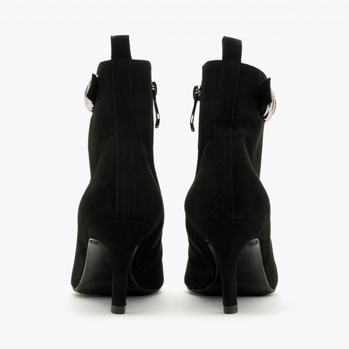 Ghete Damă Elegante, Culoare Neagra, Piele Întoarsă, Accesoriu Lateral cu Cristale, Giovanni Fabiani 24280 [4]