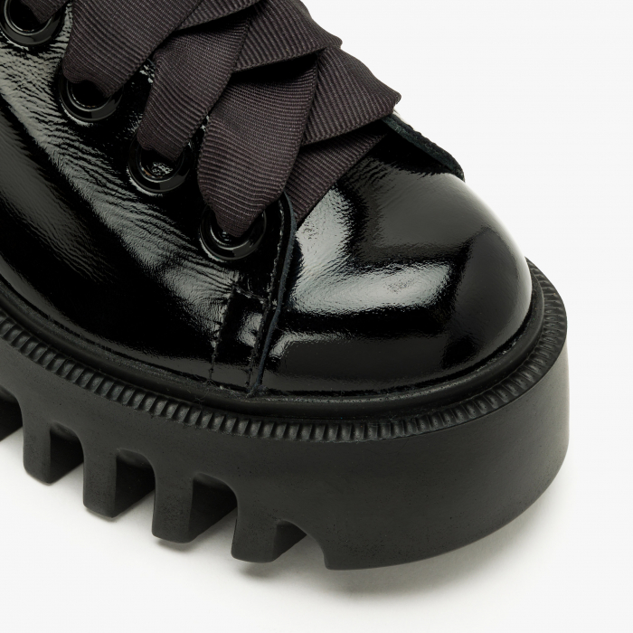 Ghete Dama Casual Negru, Lac din Piele, Siret din Rips, LAB Milano by Renzoni 196410 [3]
