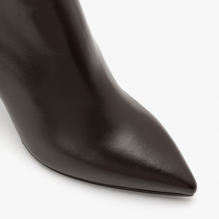 Ghete Dama Elegante din Piele, Toc Subtire de 8 cm, Talpa de Talpa, Varf Ascutit, Moda di Fausto 67634 [3]