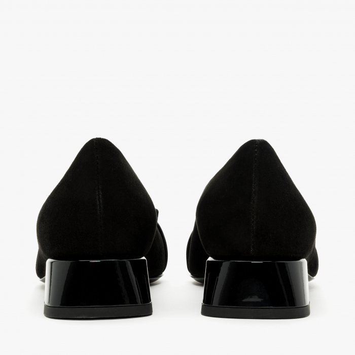 Pantofi Dama Eleganti din Piele Intoarsa, de Culoare Neagra, Anou cu Cristale, Accademia 3675 [5]