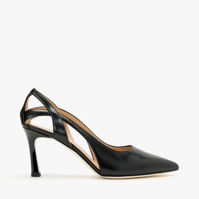 Pantofi Dama Eleganti, Piele Naturala, Negru, Toc Subțire 7 cm, Accademia 3706/2024 [2]