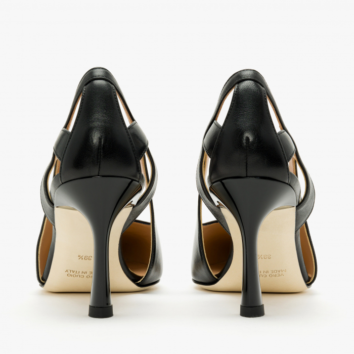 Pantofi Dama Eleganti, Piele Naturala, Negru, Toc Subțire 7 cm, Accademia 3706/2024 [5]