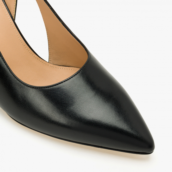 Pantofi Dama Eleganti, Piele Naturala, Negru, Toc Subțire 7 cm, Accademia 3706/2024 [4]