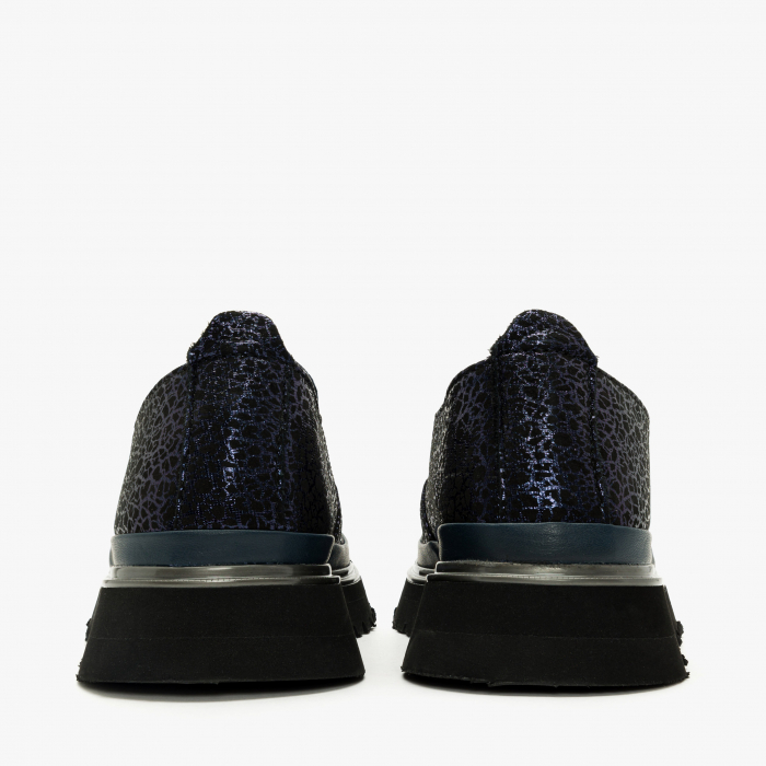 Pantofi Damă Casual, Bleumarin, Piele Imprimată, Talpa Comoda, LAB Milano by Renzoni 241025 [5]