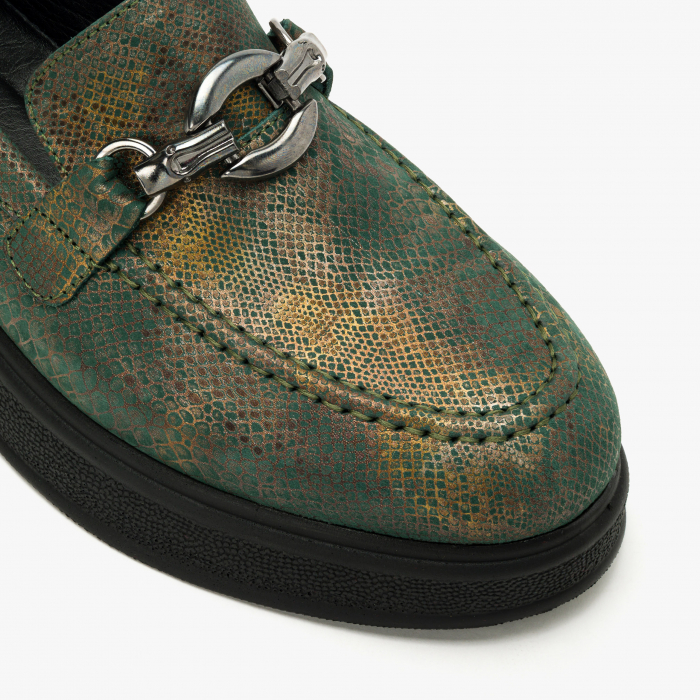 Pantofi Damă Casual, Culoare Verde, Finisaj Imprimat, Talpa Cauciuc de 3 cm, LAB Milano by Renzoni 10475484 [4]