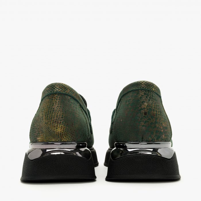 Pantofi Damă Casual, Culoare Verde, Finisaj Imprimat, Talpa Cauciuc de 3 cm, LAB Milano by Renzoni 10475484 [5]