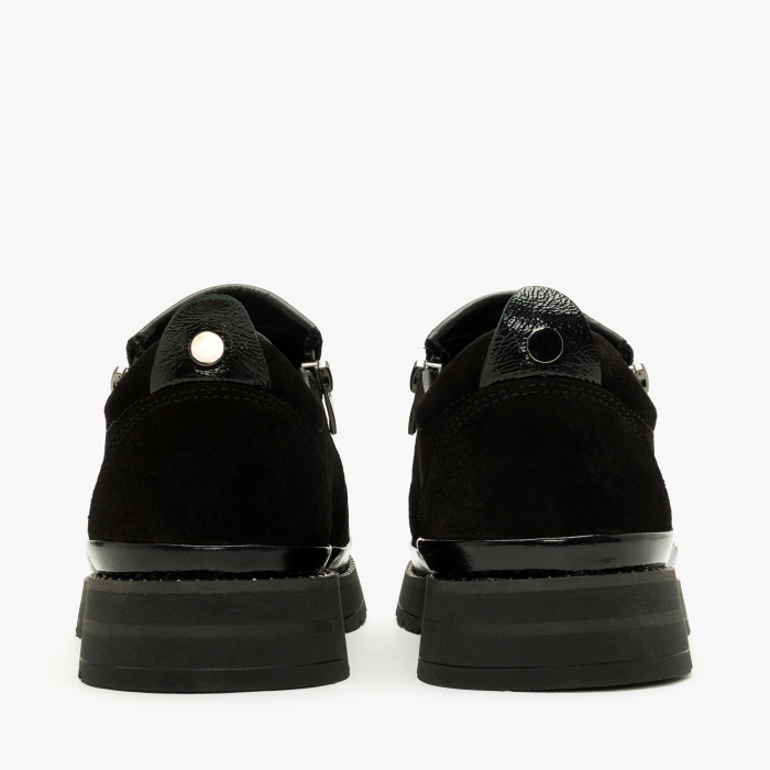 Pantofi Damă Casual din Piele Întoarsă, Negru, Fermoar pe Ambele Părți și Talpă Comodă, LAB Milano by Renzoni 0452617 [5]