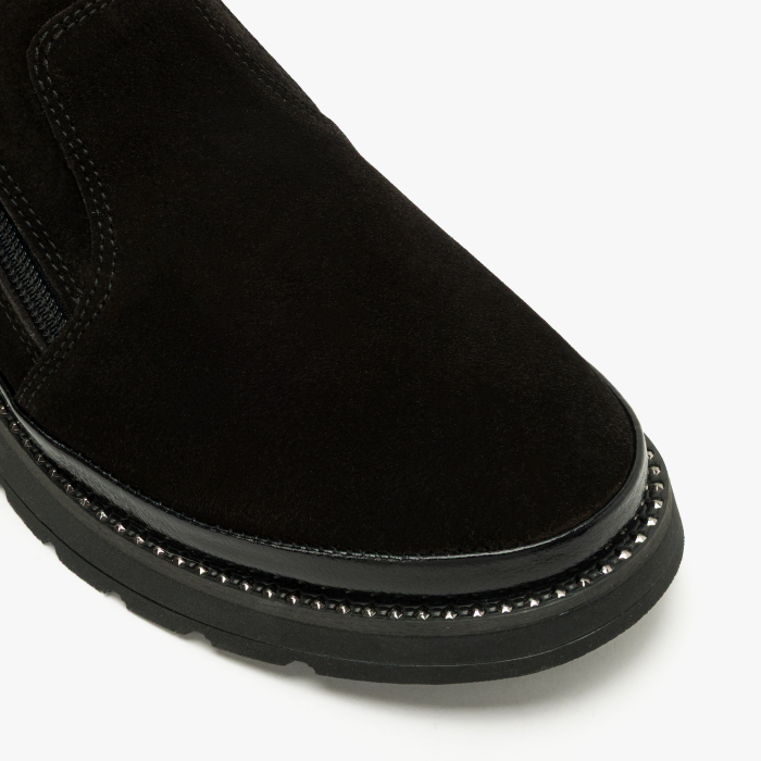 Pantofi Damă Casual din Piele Întoarsă, Negru, Fermoar pe Ambele Părți și Talpă Comodă, LAB Milano by Renzoni 0452617 [4]