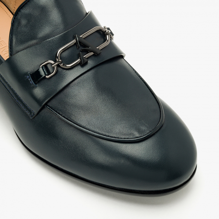 Pantofi Damă Casual/Elegant, Bleumarin, Accesoriu Argintiu, Toc Comod, Accademia 3731 [4]