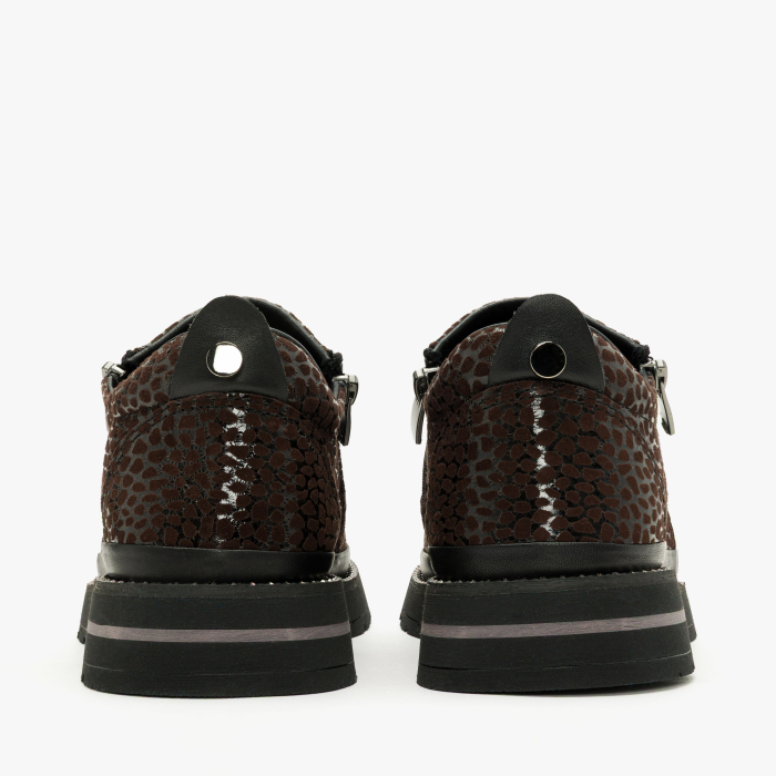 Pantofi Damă Casual, Maro Ștanțat Animal Print, Talpă Comodă 3 cm, LAB Milano by Renzoni 0452617 [5]