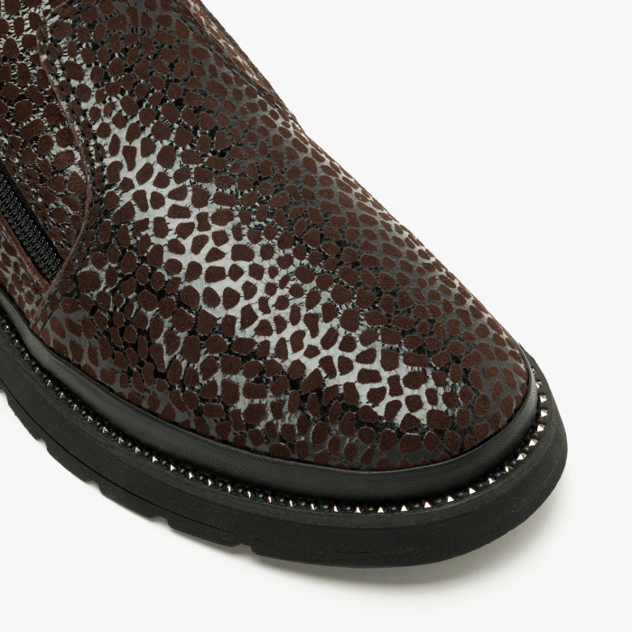 Pantofi Damă Casual, Maro Ștanțat Animal Print, Talpă Comodă 3 cm, LAB Milano by Renzoni 0452617 [4]
