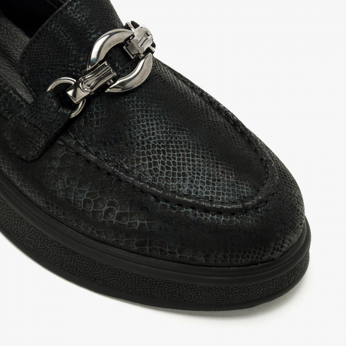 Pantofi Damă Casual, Negru, Accesoriu pe Zona de Toc, Ornamente Argintii, LAB Milano by Renzoni 10475484 [4]