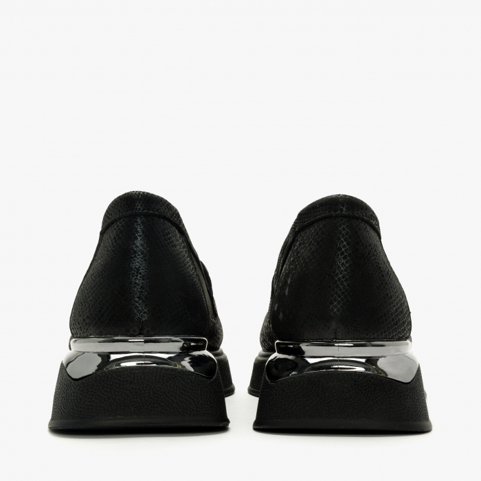 Pantofi Damă Casual, Negru, Accesoriu pe Zona de Toc, Ornamente Argintii, LAB Milano by Renzoni 10475484 [5]