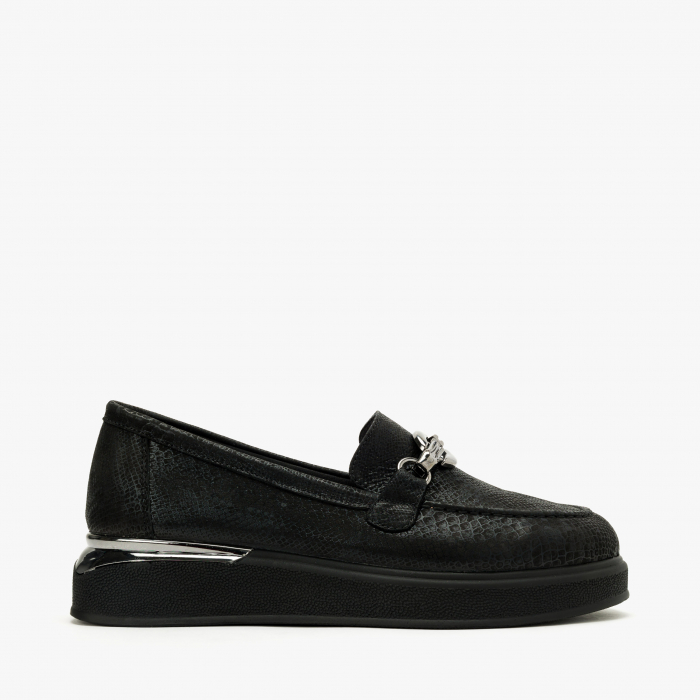 Pantofi Damă Casual, Negru, Accesoriu pe Zona de Toc, Ornamente Argintii, LAB Milano by Renzoni 10475484 [2]