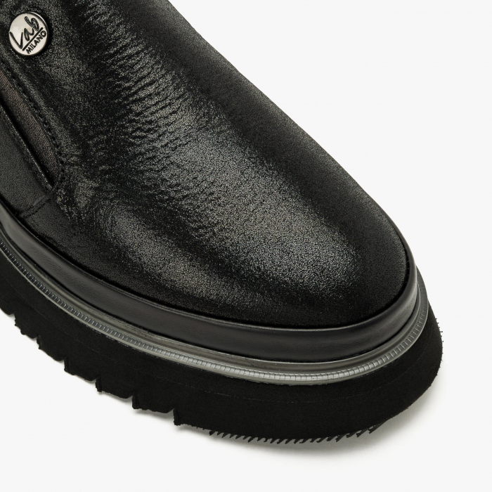Pantofi Damă Casual, Negru, Piele Imprimată, Varf Rotund, LAB Milano by Renzoni 241025 [4]