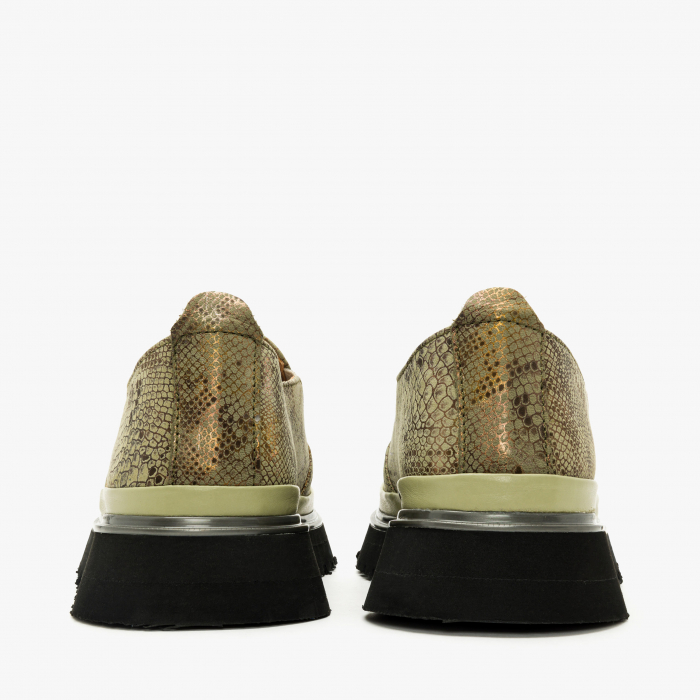Pantofi Damă Casual, Verde, Piele Imprimată, Talpa Comoda, Cauciuc, LAB Milano by Renzoni 241025 [5]