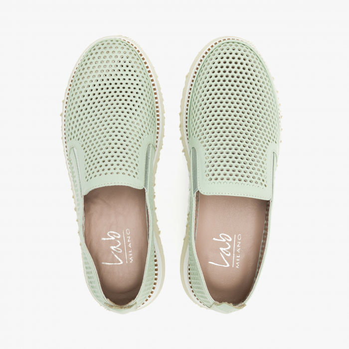 Pantofi Dama Casual Vernil, Talpa Comoda 3 cm, Piele Perforată, LAB Milano by Renzoni 0812Y2411 [3]